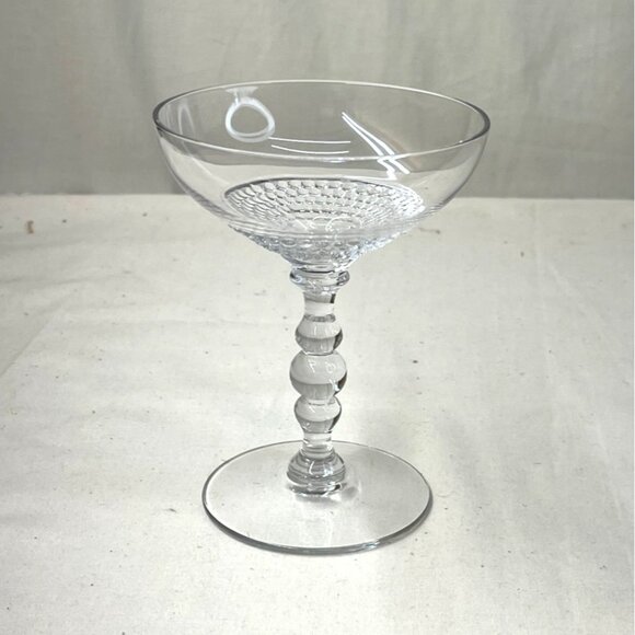 3 Duncan Miller Clear Glass Teardrop Champagnes Tall Sherbets Glasses - Picture 4 of 5